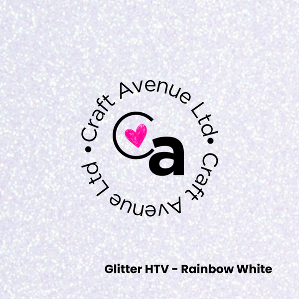Rainbow White Glitter HTV